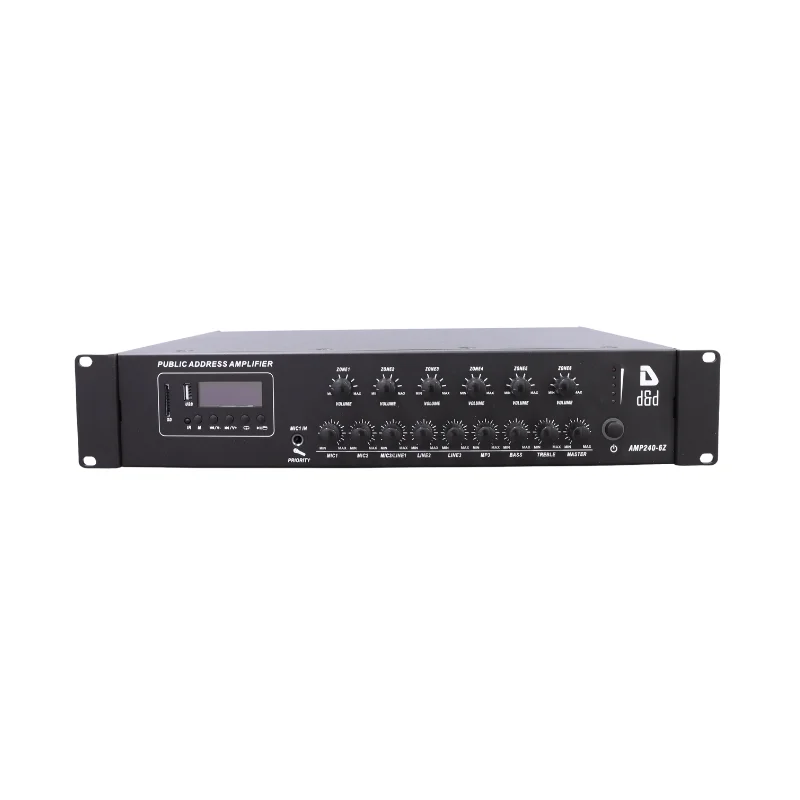 D&D 6 Bölgeli 100 V Mixer Amplifikatör – Çok Bölgeli Ses Sistemi